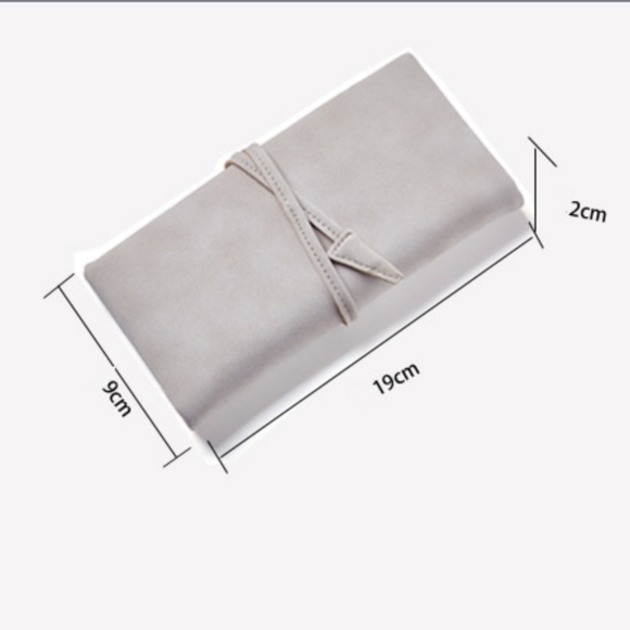 Leather Wrap around wallet/clutch in grey - Picture 2 of 8